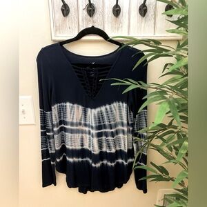 American Eagle Outfitters Women's “Soft & Sexy” Navy Tie-Dye Pattern Top, Size S